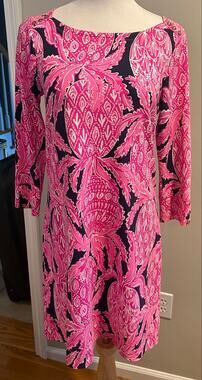 Lilly Pulitzer Sophie Dress Coco Safari Long Sleeved Size Large VGUC